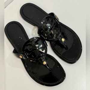Tory Burch Black Patent Miller Sandals